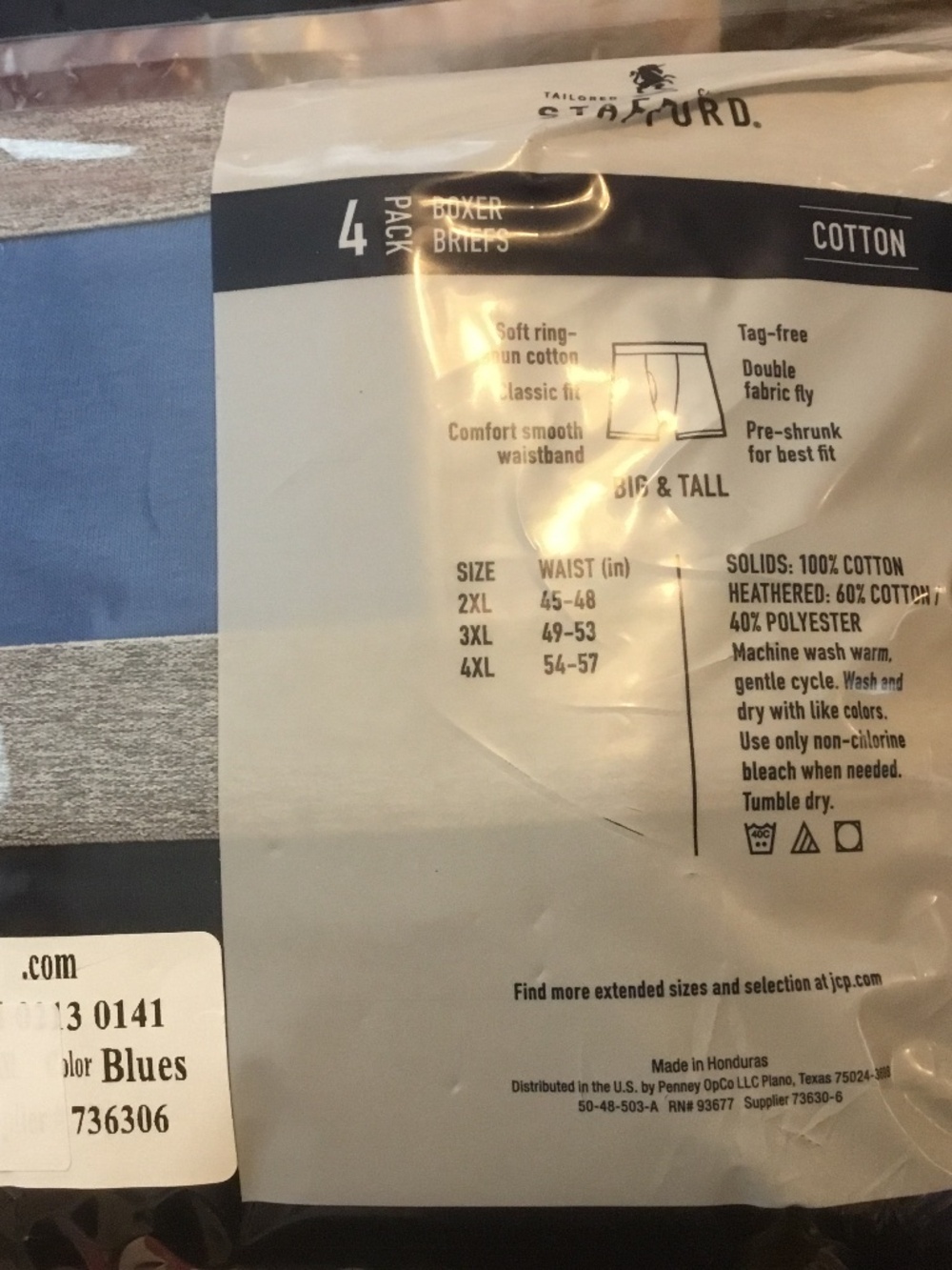 Big & Tall Mens 4 Pack of 4XL Boxer Briefs (Waist 54-57) - Picture 2 of 2